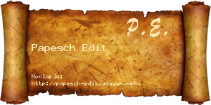 Papesch Edit névjegykártya
